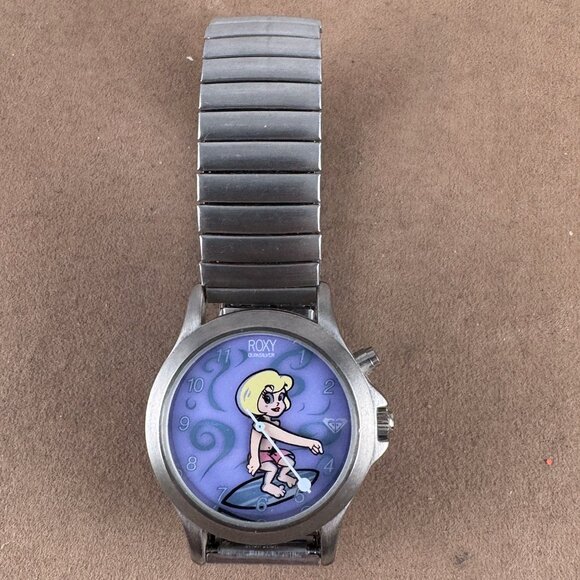 Vintage Roxy Watch By Quicksilver Surfer Girl arms are Hour and Minute Hands - Picture 7 of 10